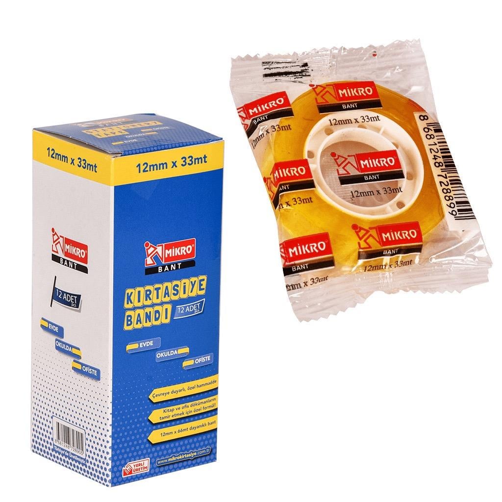 Mikro Tm-12x33M Bant  ( 1 ADET)Mikro Tm-12x33M Bant *12 - Kirtasiyem.netŞeffaf Bantlar