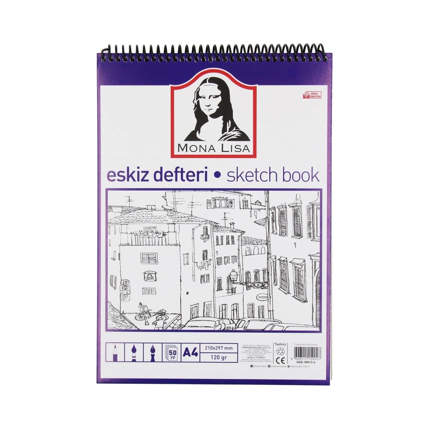 Monalisa Eskiz Defteri A4 120 G 50 Yp Telli        --MN13-4Monalisa Eskiz Defteri A4 120 G 50 Yp Telli        --MN13-4 - Kirtasiyem.netEskiz Defterleri