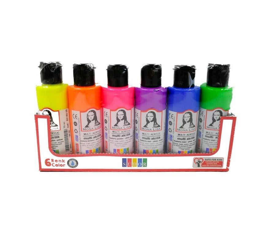 Monalisa Multi Akrilik Fosforlu Set 6X70 Ml        --SD1006FMonalisa Multi Akrilik Neon Set 6x70 ml - Kırtasiyem.netAkrilik Boyalar	