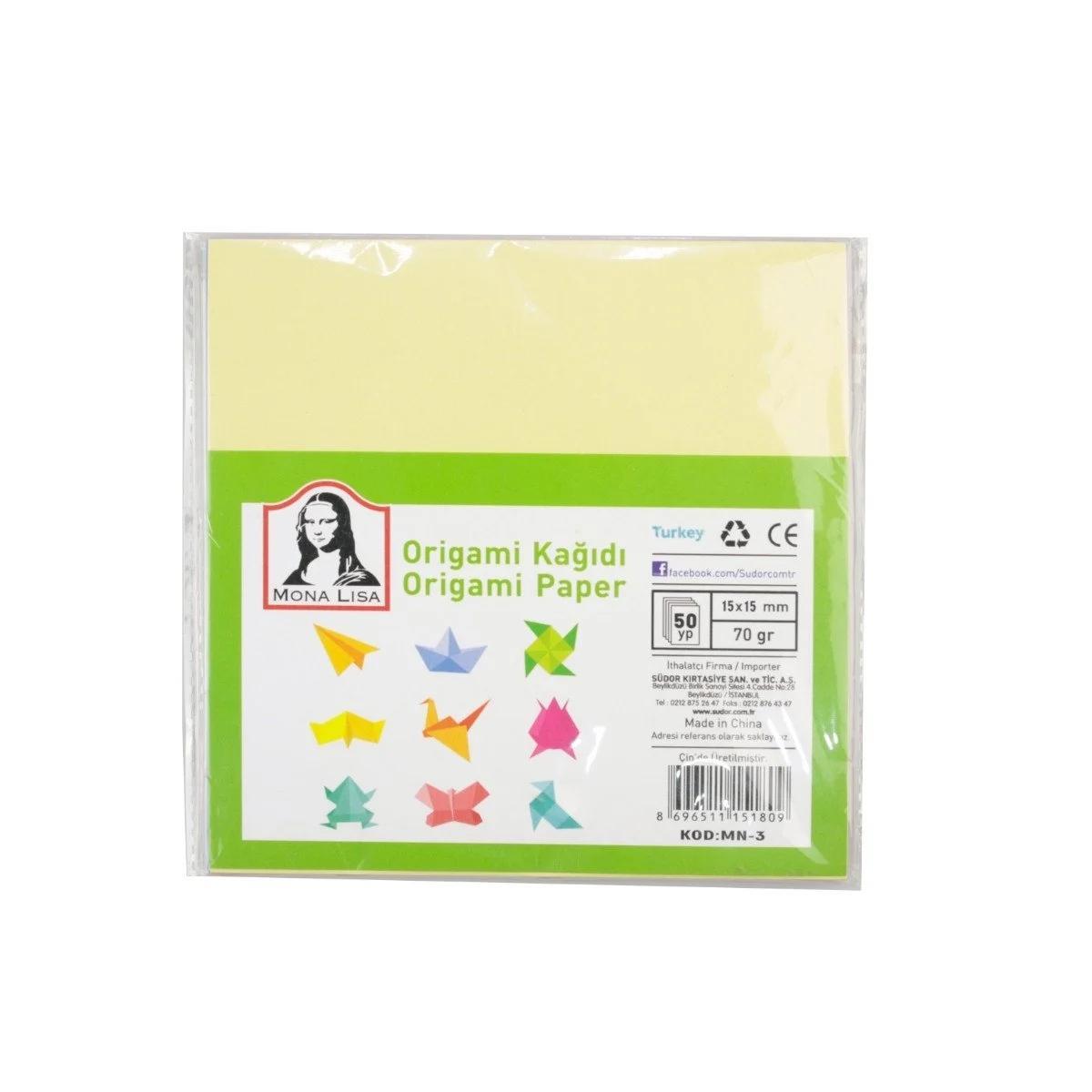 Monalisa Origami Kağıdı 15X15 50 Yap.        --MN10-3Monalisa Origami Kağıdı 14.8X14.8 - Kirtasiyem.netDiğer Kağıtlar