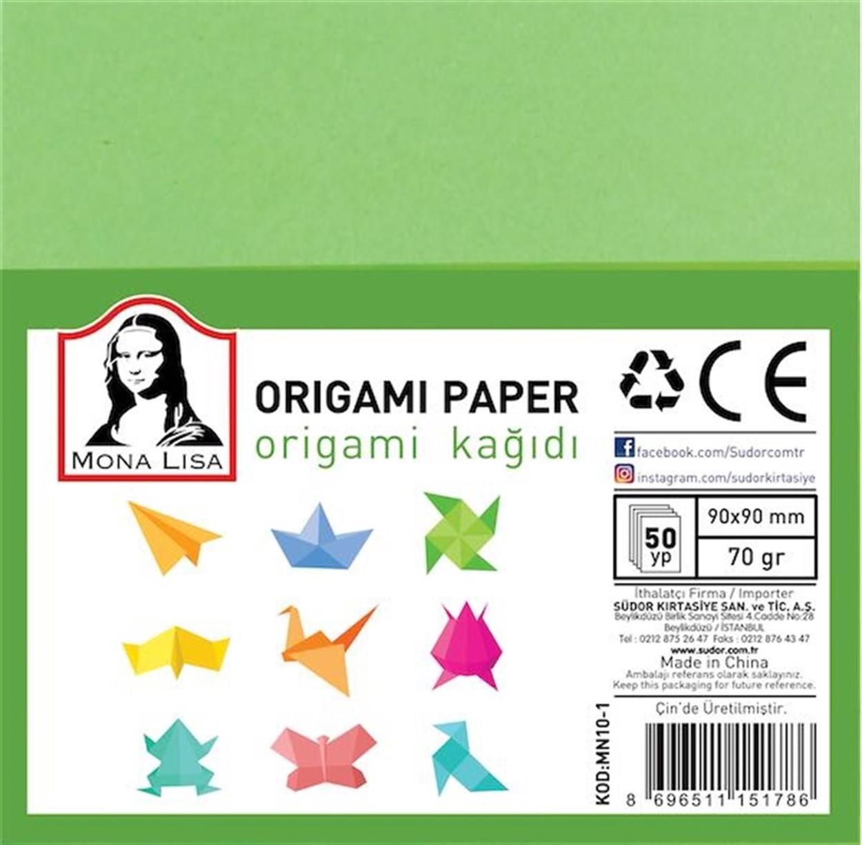 Monalisa Origami Kağıdı 9X9 50 Yap.        --MN10-1Monalisa Origami Kağıdı 9X9 70 Gr 50 Yaprak - Kirtasiyem.netDiğer Kağıtlar
