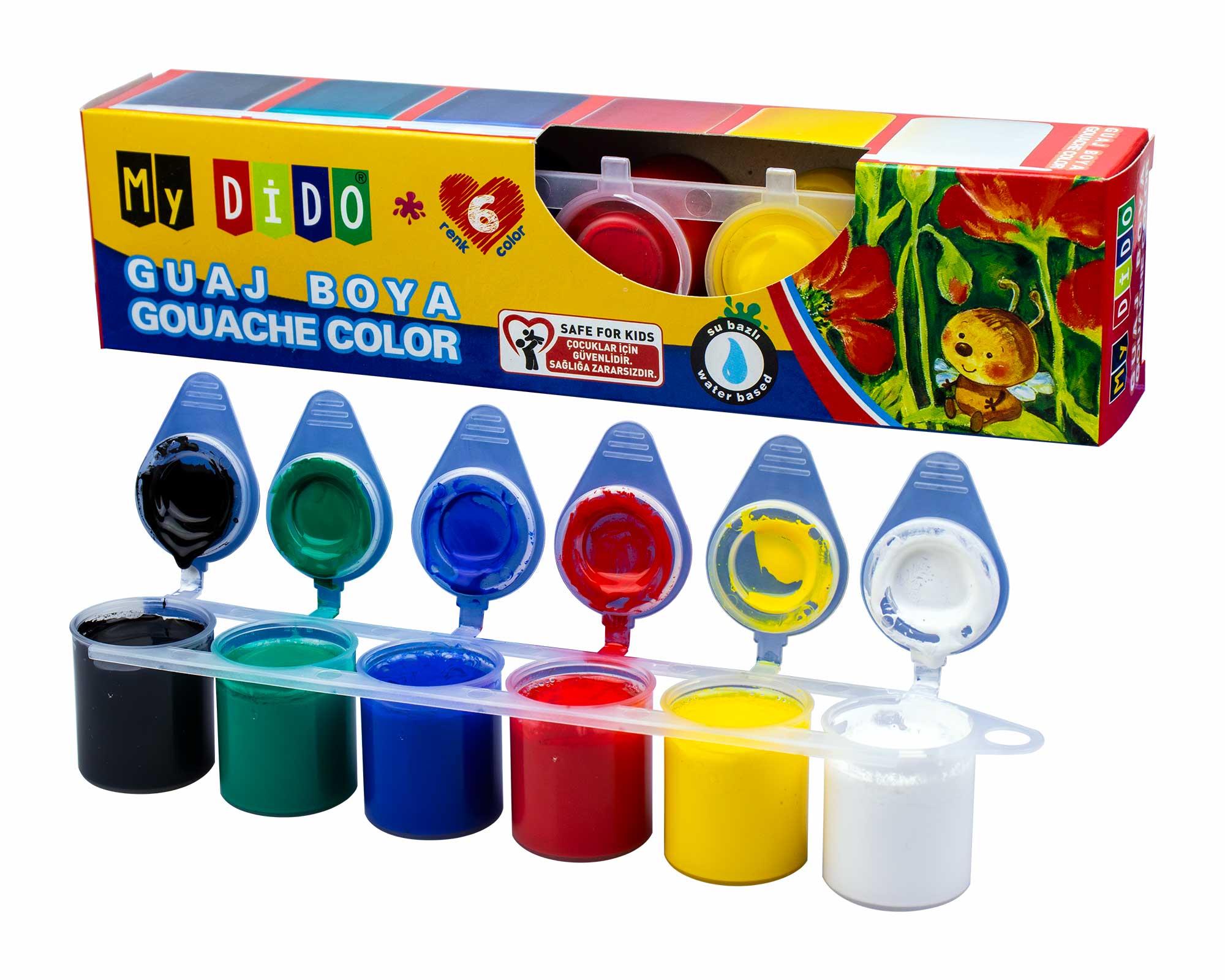 Mydido Guaj Boya Set 6X22 Ml        --MY55Südor Mydido Guaj Boya Set 6x22 ml MY55 - Kırtasiyem.netGuaj Boyalar