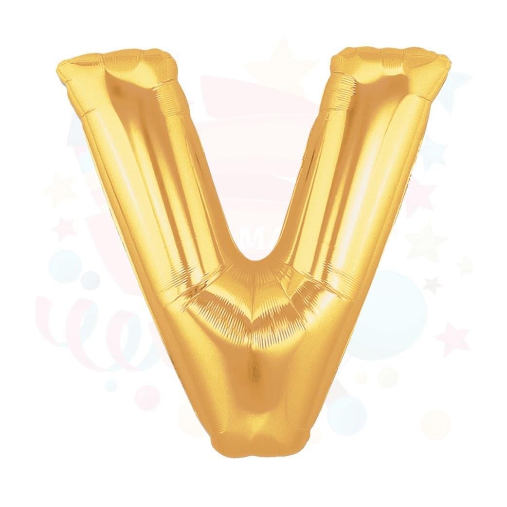 Nedi Balon Folyo 14 Harf Altın VNedi Balon Folyo 14 Harf Altın V - Kirtasiyem.netBalon