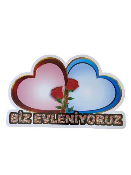 Nedi Karton Kalp İkili Biz Evleniyoruz YazılıNedi Karton Kalp İkili Biz Evleniyoruz Yazılı - Kirtasiyem.netParti Malzemeleri