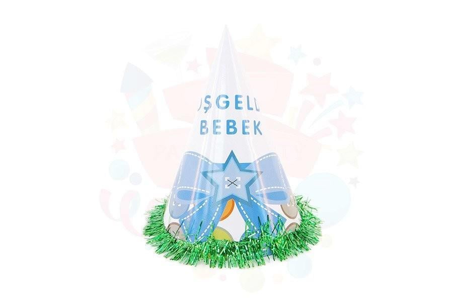Nedi Şapka Karton Temalı 10 Lu Hoşgeldin Bebek MaviNedi Şapka Karton Temalı 10 Lu Hoşgeldin Bebek Mavi - Kirtasiyem.netParti Malzemeleri