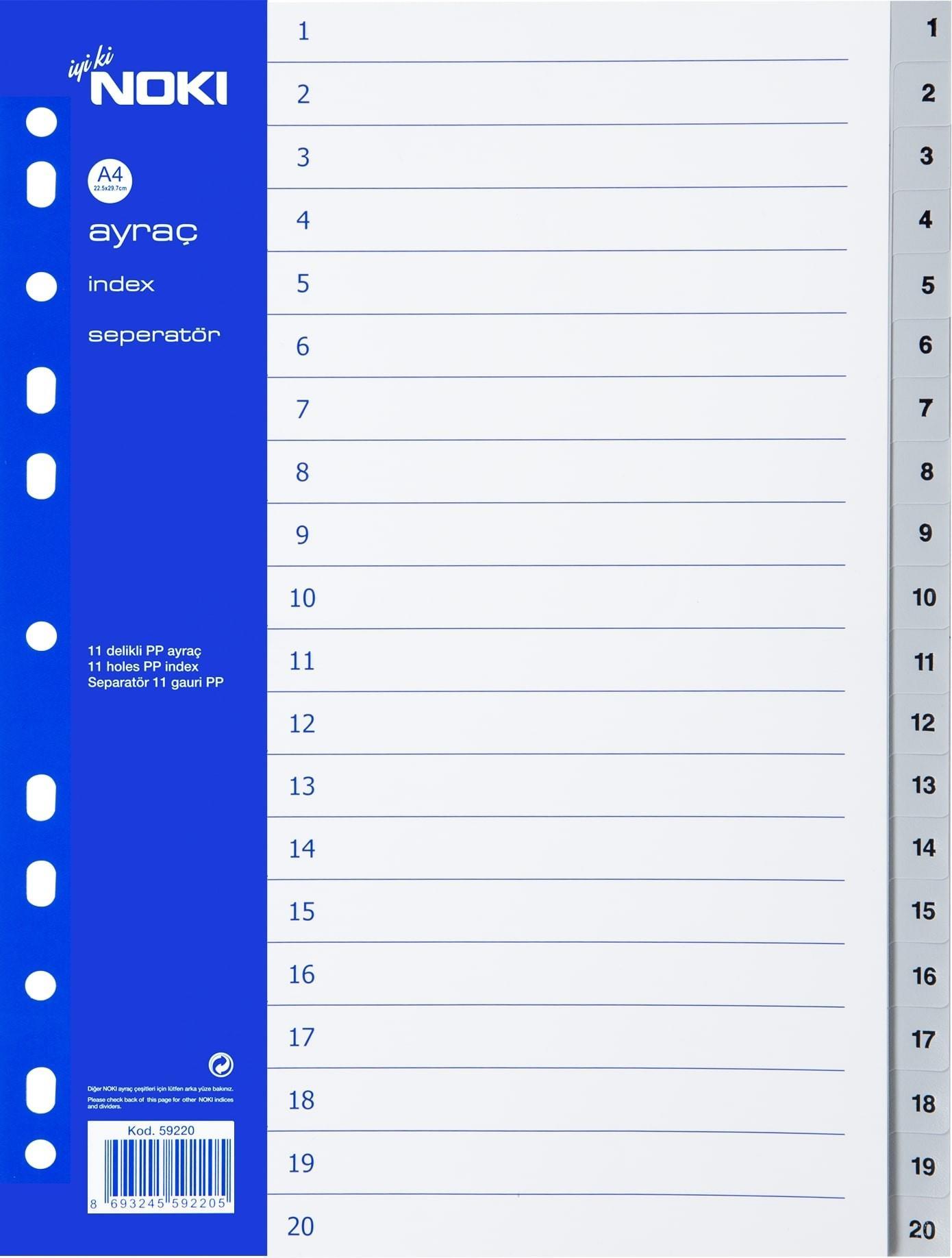 Noki Ayraç Pp 1-20 RakamNoki Ayraç Pp 1-20 Rakam - Kirtasiyem.netSeperatörler ( Ayraçlar )