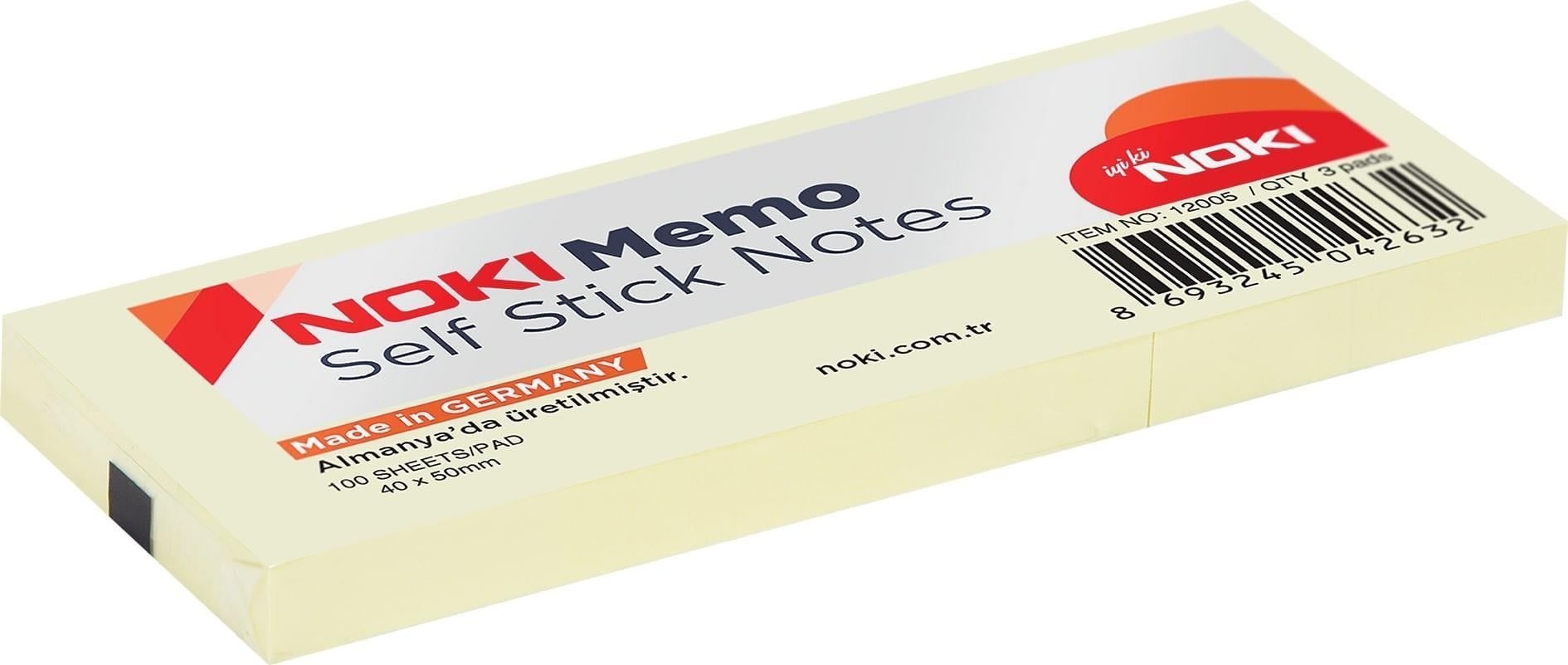 Noki Memo 40x50 3 lü No:12005Noki Memo 38*51 No:12005 - Kirtasiyem.netYapışkanlı Not Kağıtları