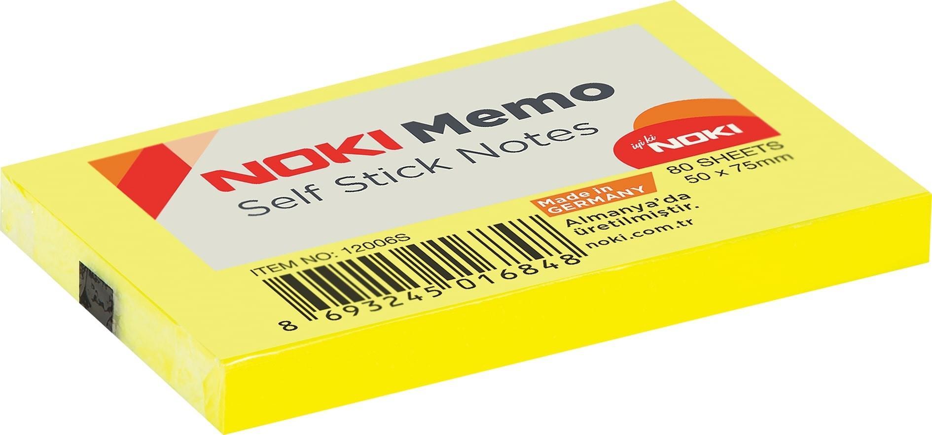 Noki Memo 50*75 Limon Sarı No:12006SNoki Memo 51*75 Limon Sarı No:12006S - Kirtasiyem.netYapışkanlı Not Kağıtları