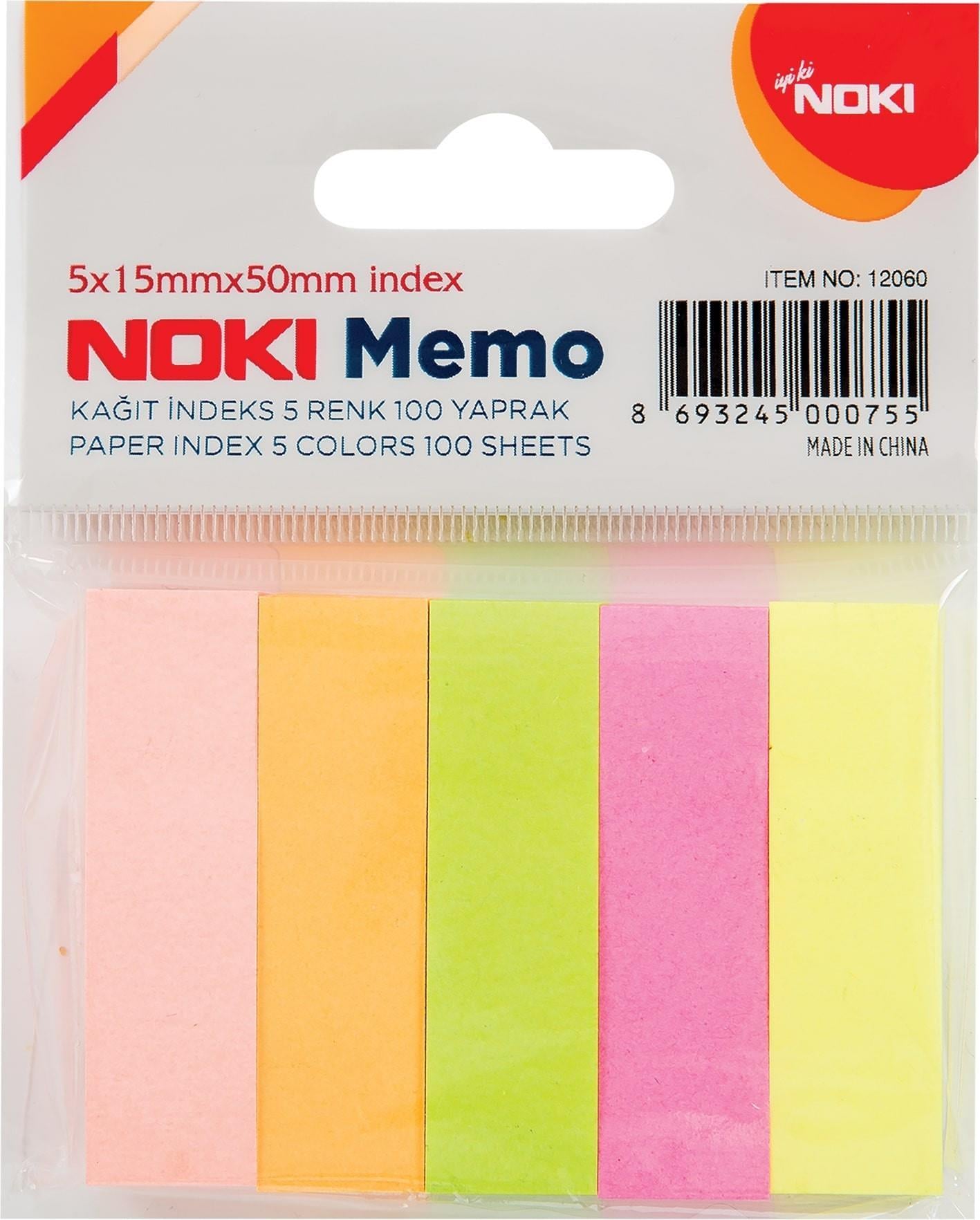 Noki Memo Kağıt İndeks 5 Renk 100 YaprakNoki Memo Kağıt İndeks 5 Renk 100 Yaprak - Kirtasiyem.netYapışkanlı Not Kağıtları