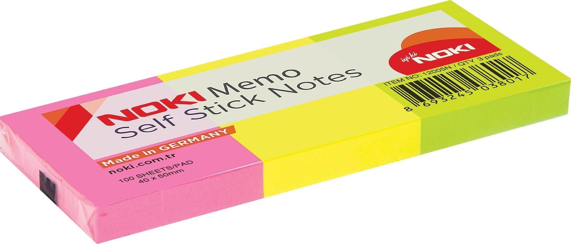 Noki Memo Karışık 38*51 Neon Renk No:12005NNoki Memo Karışık 38*51 Neon Renk No:12005N - Kirtasiyem.netYapışkanlı Not Kağıtları