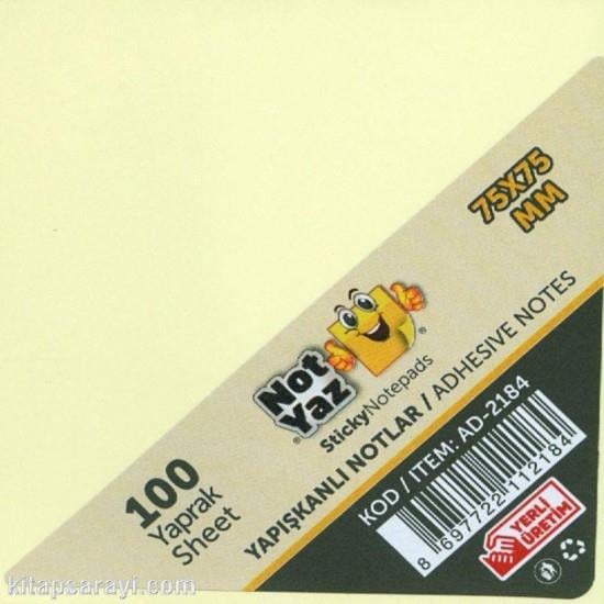 Notyaz AD-2184 Advantage Stıcky Notes (75 X 75 Mm Ebat)Notyaz AD-2184 Advantage Stıcky Notes (75 X 75 Mm Ebat) - Kirtasiyem.netBloknotlar