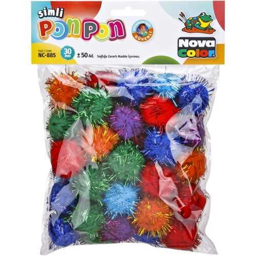 Nova Color Ponpon Simli 30 Mm (50 Li) NC-885Nova Color Ponpon Simli 30 Mm (50 Li) NC-885 - Kirtasiyem.netPonponlar
