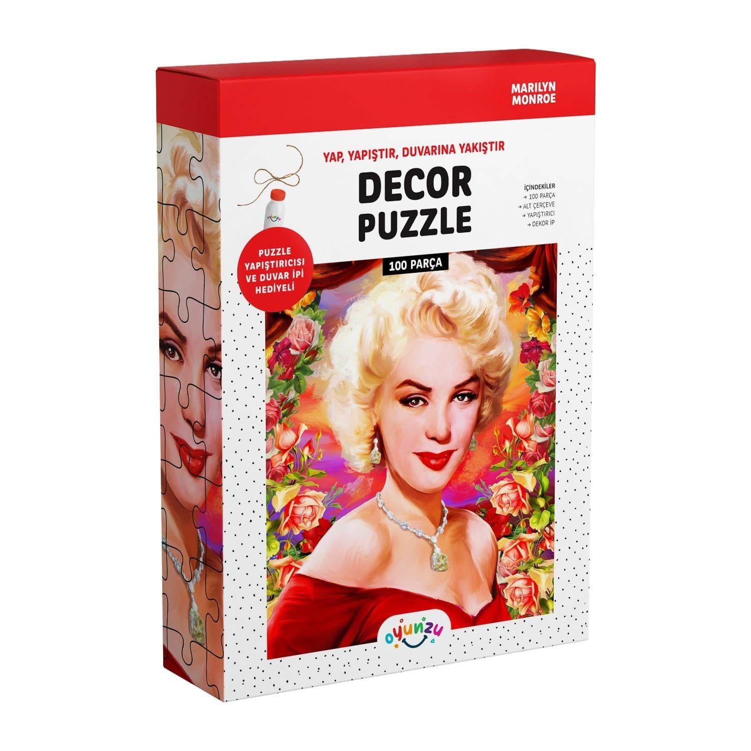 Oyunzu Decor Puzzle Marilyn Monroe Yapıştırıcı ve İp Hediyeli (100 Parça)Oyunzu Decor Puzzle Marilyn Monroe Yapıştırıcı ve İp Hediyeli (100 Parça) - Kirtasiyem.netYapbozlar