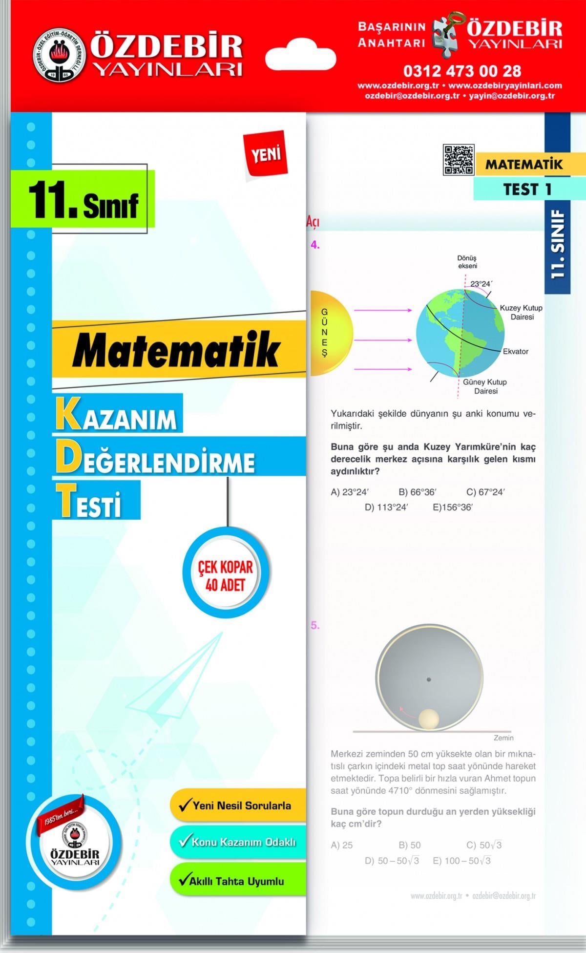 Özdebir 11.S. Kazanım Değerlendirme Yaprak Test MatematikÖzdebir 11.S. Kazanım Değerlendirme Yaprak Test Matematik - Kirtasiyem.net11.Sınıf