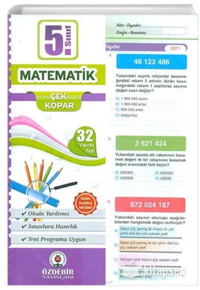 Özdebir 5. S. Poşet Yaprak Test Matematik Özdebir 5. S. Poşet Yaprak Test Matematik  - Kirtasiyem.net5.Sınıf