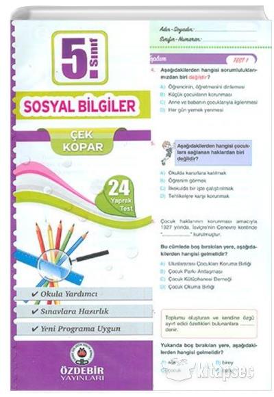 Özdebir 5. S. Poşet Yaprak Test Sosyal B.Özdebir 5. S. Poşet Yaprak Test Sosyal B. - Kirtasiyem.net5.Sınıf