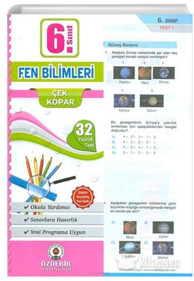 Özdebir 6.S. Poşet Yaprak Test Fen B.Özdebir 6.S. Poşet Yaprak Test Fen B. - Kirtasiyem.net6.Sınıf