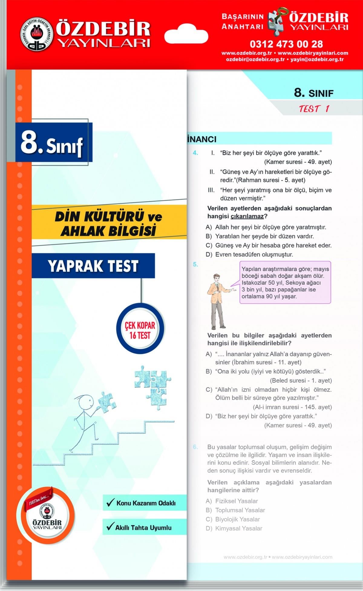 Özdebir 8.S. Poşet Yaprak Test Din Kült. Ve Ahl. Bilg. Özdebir 8.S. Poşet Yaprak Test Din Kült. Ve Ahl. Bilg.  - Kirtasiyem.net8.Sınıf