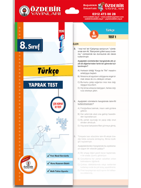 Özdebir 8.S. Poşet Yaprak Test İngilizce Özdebir 8.S. Poşet Yaprak Test İngilizce  - Kirtasiyem.net8.Sınıf