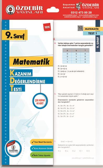 Özdebir 9. S. Kazanım Değerlendirme Yaprak Test MatematikÖzdebir 9. S. Kazanım Değerlendirme Yaprak Test Matematik - Kirtasiyem.net9.Sınıf