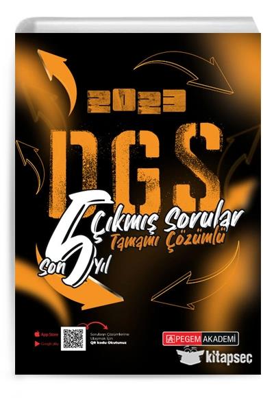 Pegem 2023 DGS Tamamı Çözümlü Çıkmış Sorular Son 5 YılPegem 2023 DGS Tamamı Çözümlü Çıkmış Sorular Son 5 Yıl - Kirtasiyem.netDGS Hazırlık
