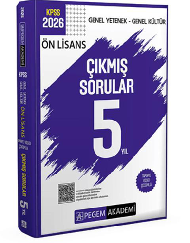 Pegem 2026 KPSS Ön Lisans Genel Yetenek Genel Kültür Tamamı Video Çözümlü Çıkmış Sorular 5 Yıl KPSS Hazırlık