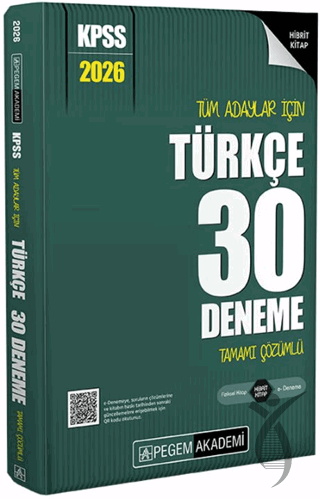 Pegem 2026 KPSS Tüm Adaylar İçin Türkçe 30 Deneme Tamamı Çözümlü KPSS Hazırlık