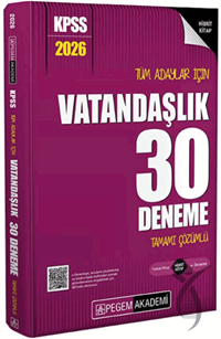 Pegem 2026 KPSS Tüm Adaylar İçin Vatandaşlık 30 Deneme Tamamı ÇözümlüKPSS Hazırlık