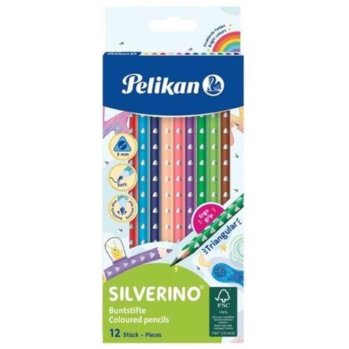 Pelikan Silverino Üçgen Kuru Boya Kalemi 12li KutuPelikan Silverino Üçgen Kuru Boya Kalemi 12li Kutu - Kırtasiyem.netKuru Boyalar