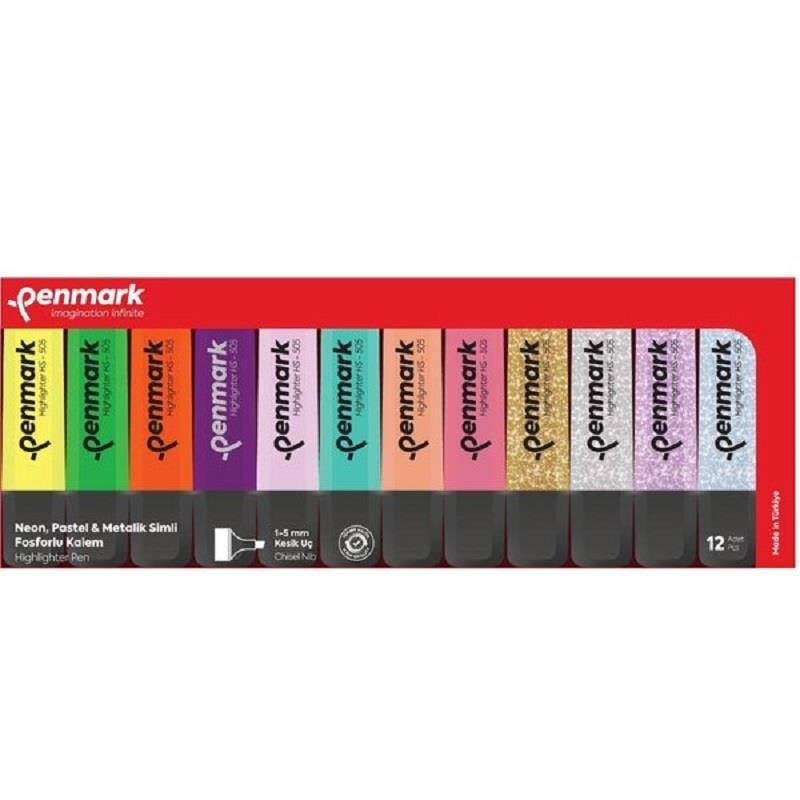 Penmark Fosforlu Kalem 16 Li Süper Kutu 4 Neon+4 Pastel +4 Tropik+4 Simli *Yeni*Penmark Fosforlu Kalem 16 Li Süper Kutu 4 Neon+4 Pastel +4 Tropik+4 Simli *Yeni* - Kirtasiyem.netFosforlu Kalemler
