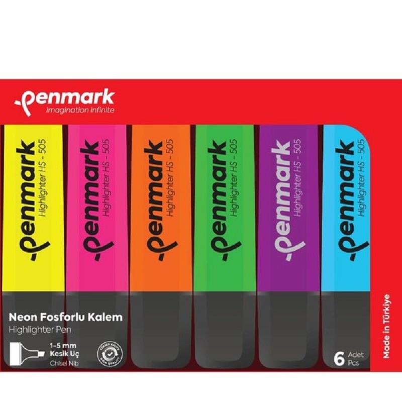 Penmark Fosforlu Kalem 6 Lı Asetat Karışık Renk NeonPenmark Fosforlu Kalem 6 Lı Asetat Karışık Renk Neon - Kirtasiyem.netAsetat Kalemi