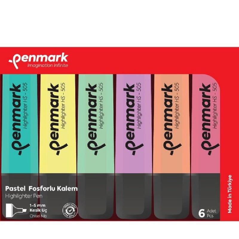 Penmark Fosforlu Kalem 6 Lı Asetat Karışık Renk PastelPenmark Fosforlu Kalem 6 Lı Asetat Karışık Renk Pastel - Kirtasiyem.netAsetat Kalemi