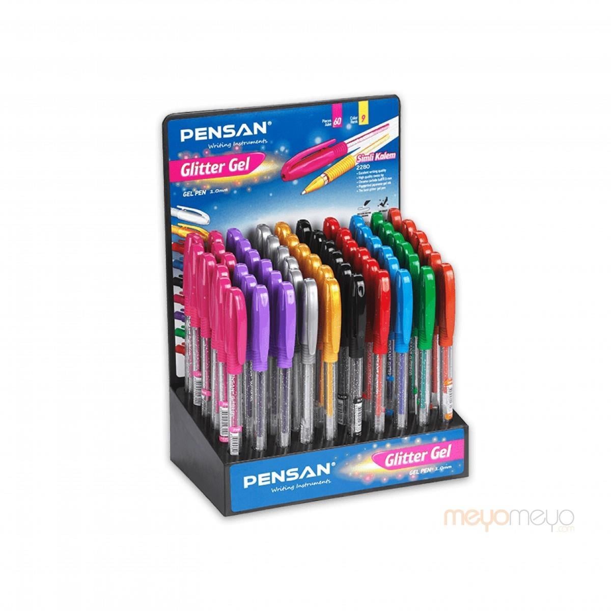 Pensan Glıtter Simli Jel 60 Lı Renkli Pvc StandPensan Glıtter Simli Jel 60 Lı Renkli Pvc Stand - Kirtasiyem.netSimli Kalemler