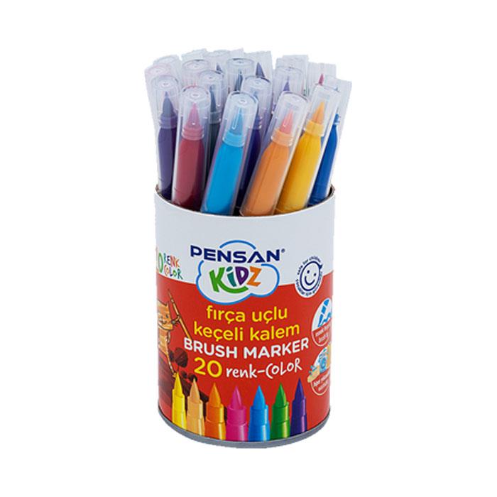 Pensan Kidz 20 Renk Fırça Uçlu  Keçeli KalemPensan Kidz 20 Renk Fırça Uçlu  Keçeli Kalem - Kirtasiyem.netKeçeli Kalemler