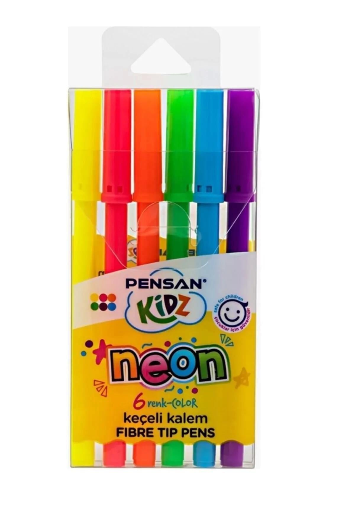 Pensan Kidz 6 Renk Neon  Keçeli Kalem _24Pensan Kidz 6 Renk Neon  Keçeli Kalem *24 - Kirtasiyem.netKeçeli Kalemler