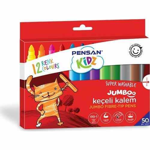 Pensan Kidz Jumbo Yıkanabilir Keçeli Kalem 12 RenkPensan Kidz Jumbo Yıkanabilir Keçeli Kalem 12 Renk - Kırtasiyem.netKeçeli Kalemler