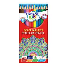 Pensan Kidz Kuruboya 12 Renk Tam Boya Kalemi Yeni ÜrünPastel Boyalar