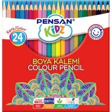 Pensan Kidz Kuruboya 24 Renk Tam Boya Kalemi Yeni ÜrünPastel Boyalar