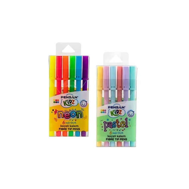Pensan Kidz Pastel Neon Keçeli Kalem 6 Renk_24Pensan Kidz Pastel Neon Keçeli Kalem 6 Renk *24 - Kırtasiyem.netKeçeli Kalemler