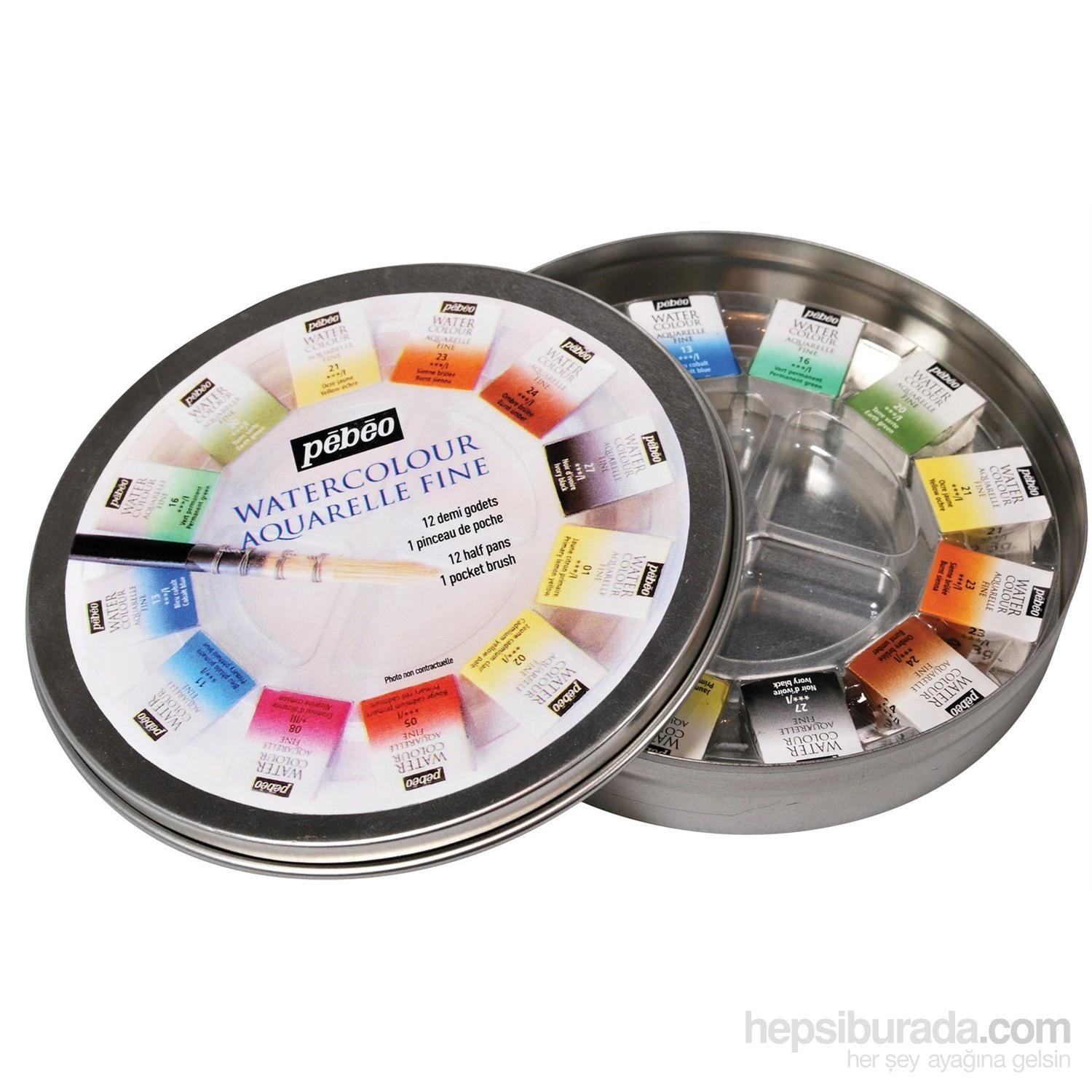 Pepeo Sulu Boya Yuvarlak Metal Kutu 12 Renk 1/2 300075Pepeo Sulu Boya Yuvarlak Metal Kutu 12 Renk 1/2 300075 - Kırtasiyem.netSulu Boyalar