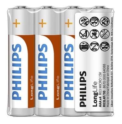 Philips R03L4F/10 Longlıfe Cınko Aaa X4 İnce Pil(Naylon Paket)Philips R03L4F/10 Longlıfe Cınko Aaa X4 İnce Pil(Naylon Paket) - Kirtasiyem NetPil