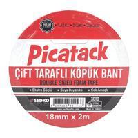 Picatack Çift Taraflı Köpük Bant 18X2 KQ011Picatack Çift Taraflı Köpük Bant 18X2 KQ011 - Kirtasiyem.netÇift Taraflı Bantlar