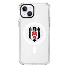 Piolent BJKCASE24001-iPhone15 Beşiktaş Magsafe Logo Şeffaf Telefon KılıfıTelefon