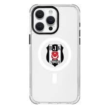 Piolent BJKCASE24001-iPhone15ProMax Beşiktaş Magsafe Logo Şeffaf Telefon KılıfıTelefon