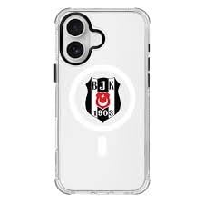 Piolent BJKCASE24001-iPhone16 Beşiktaş Magsafe Logo Şeffaf Telefon KılıfıTelefon