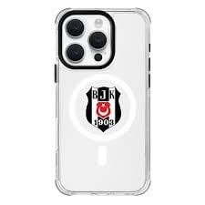 Piolent BJKCASE24001-iPhone16Pro Beşiktaş Magsafe Logo Şeffaf Telefon KılıfıTelefon