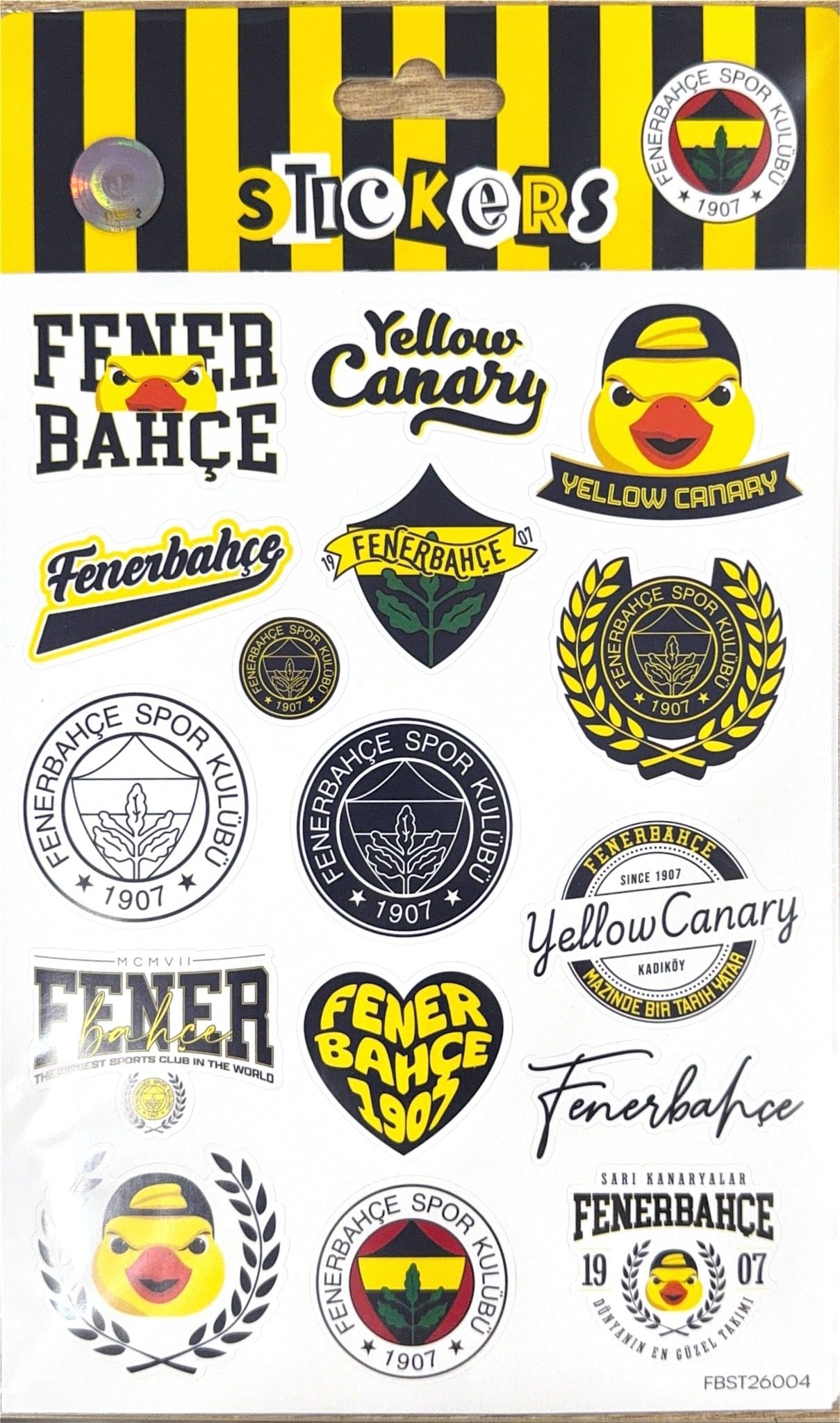 Piolent FBST26004 Fenerbahçe Yellow Canary Sticker SheetStickerlar