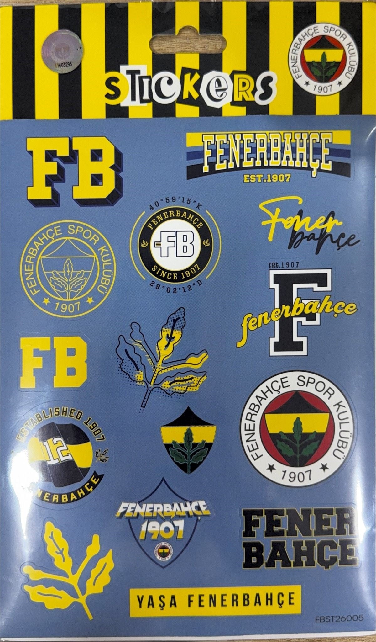 Piolent FBST26005 Fenerbahçe Buz Mavi Sticker SheetStickerlar