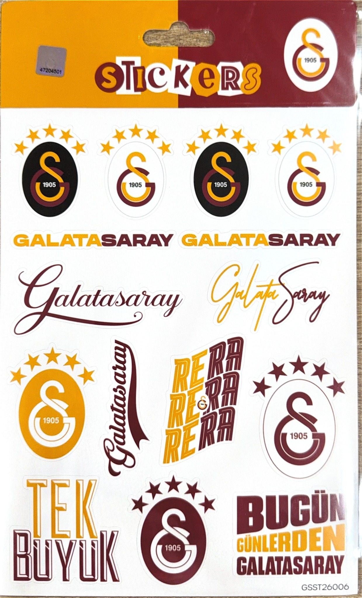 Piolent GSST26006 5 Yıldız Galatasaray Sticker SheetStickerlar