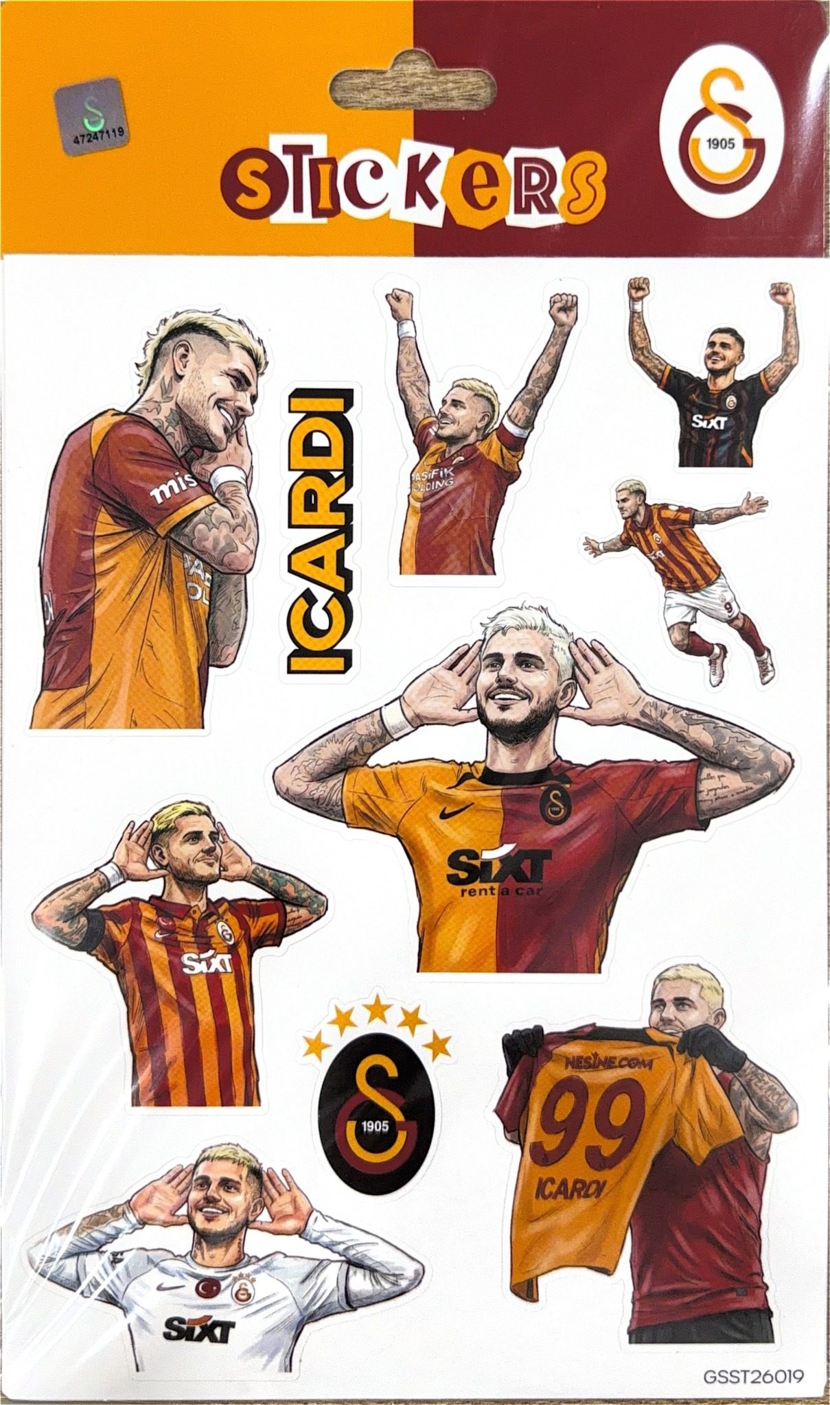 Piolent GSST26019 Mauro Icardi Gol Sticker SheetStickerlar